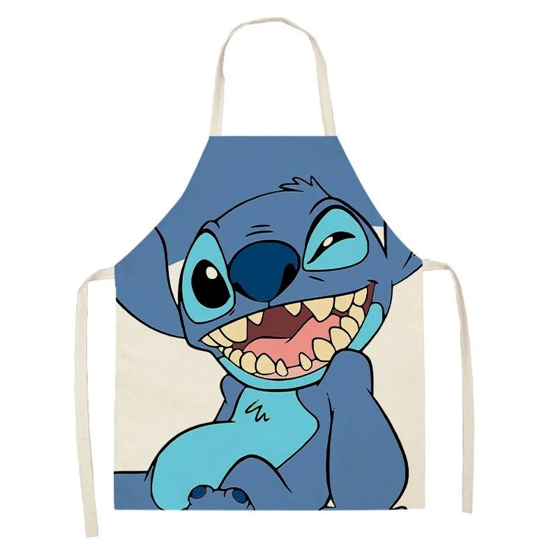 Durable Linen Waist Apron with Playful Cartoon Design