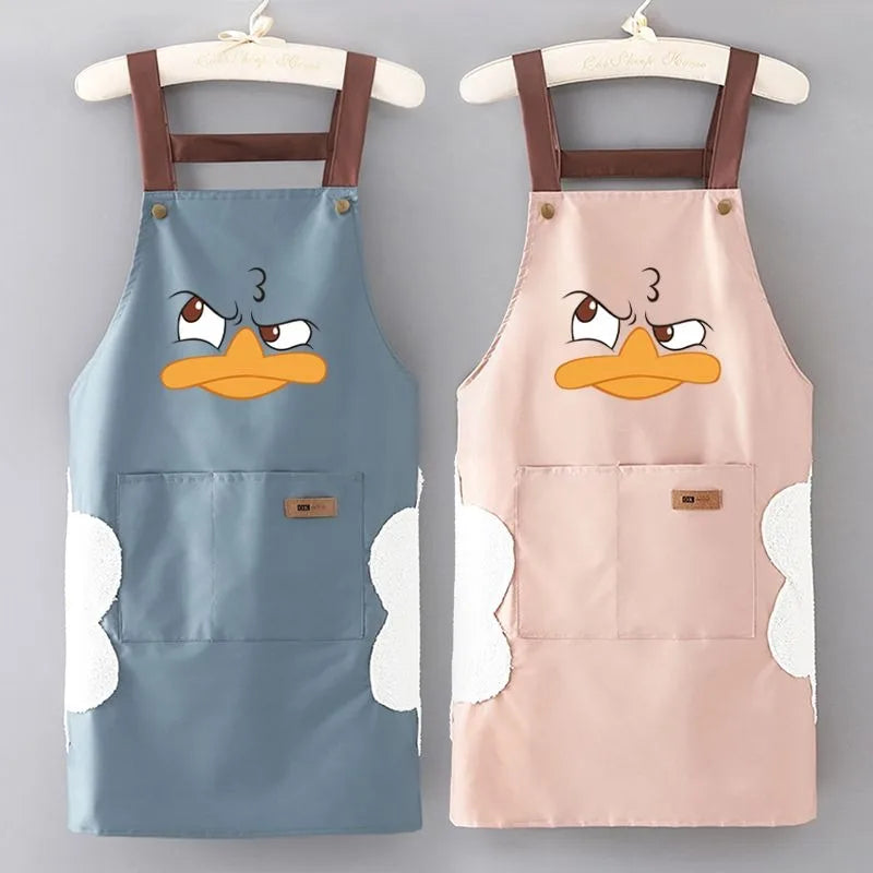 Durable Cartoon-Style Sleeveless PVC Apron with Knit Weaving