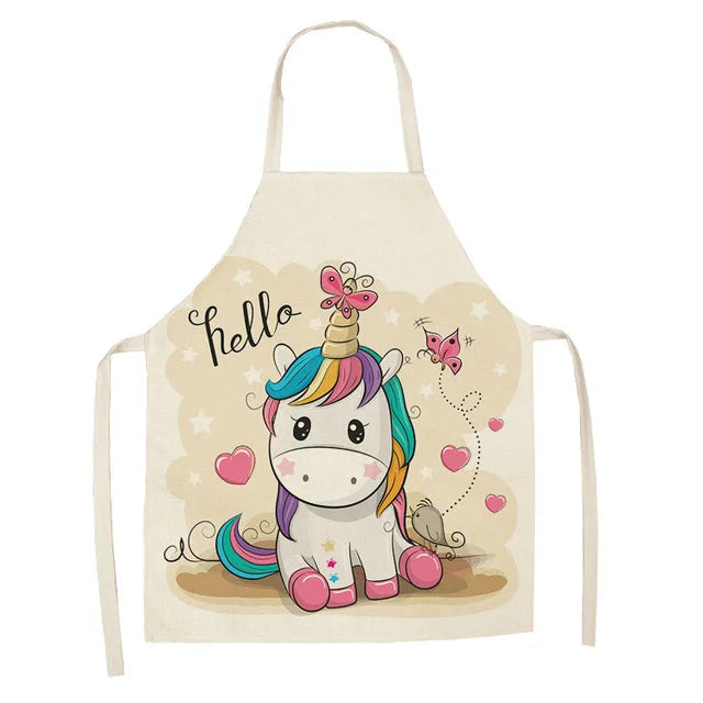 Unicorn Linen Bib Apron for Food and Drink