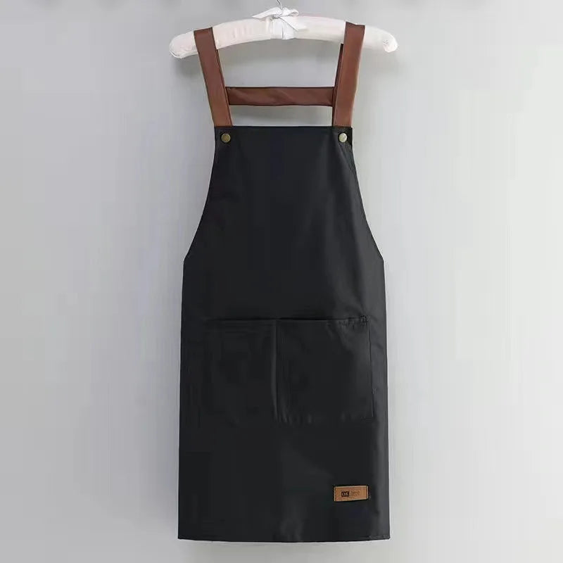 Multi-Material Knit Apron Combining Cotton, Non-Woven Fabric, PU, PVC, and Canvas