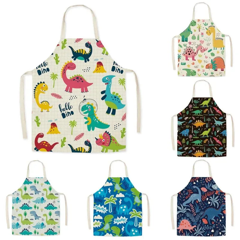 Casual Cartoon Linen Waist Apron for Sanitary Use