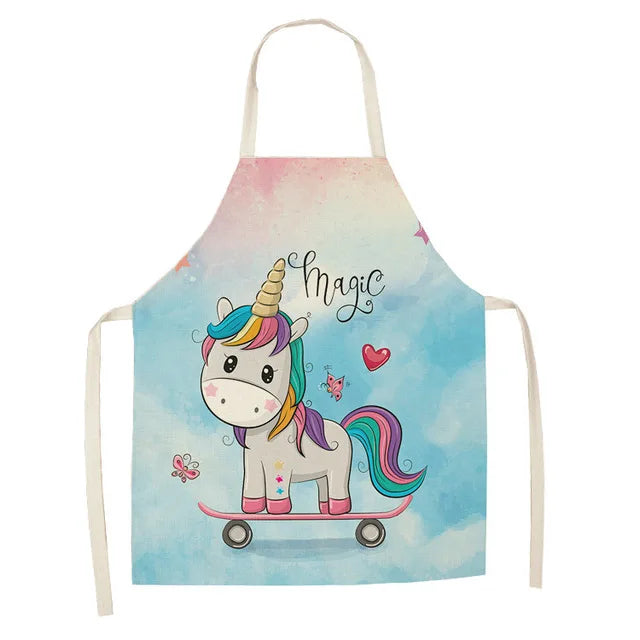 Unicorn Linen Bib Apron for Food and Drink
