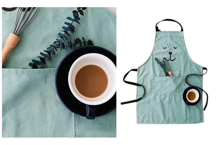 Cute Cartoon Cotton Sleeveless Apron for Children’s Cleaning and Art Activities