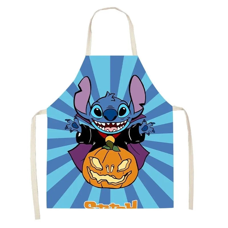 Durable Linen Waist Apron with Playful Cartoon Design