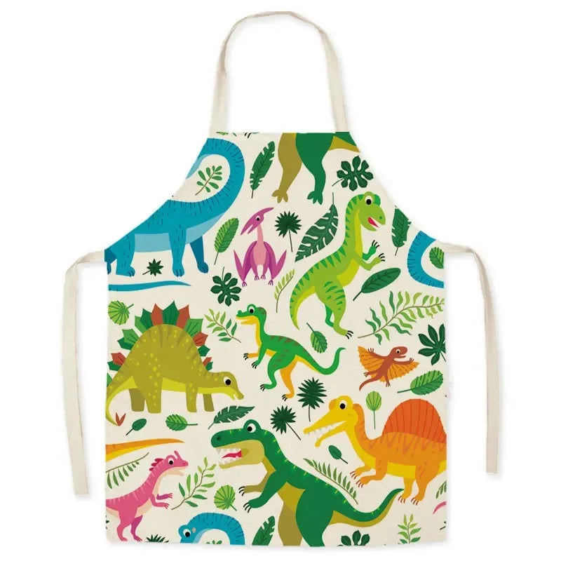 Casual Cartoon Linen Waist Apron for Sanitary Use