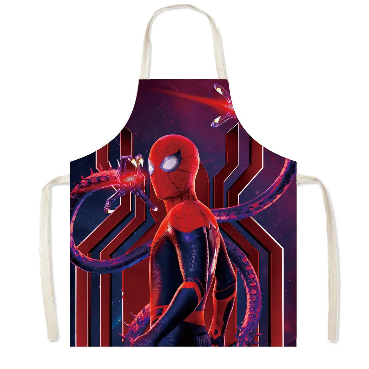 Spiderman Cartoon Linen Waist Apron for Cleaning Tasks