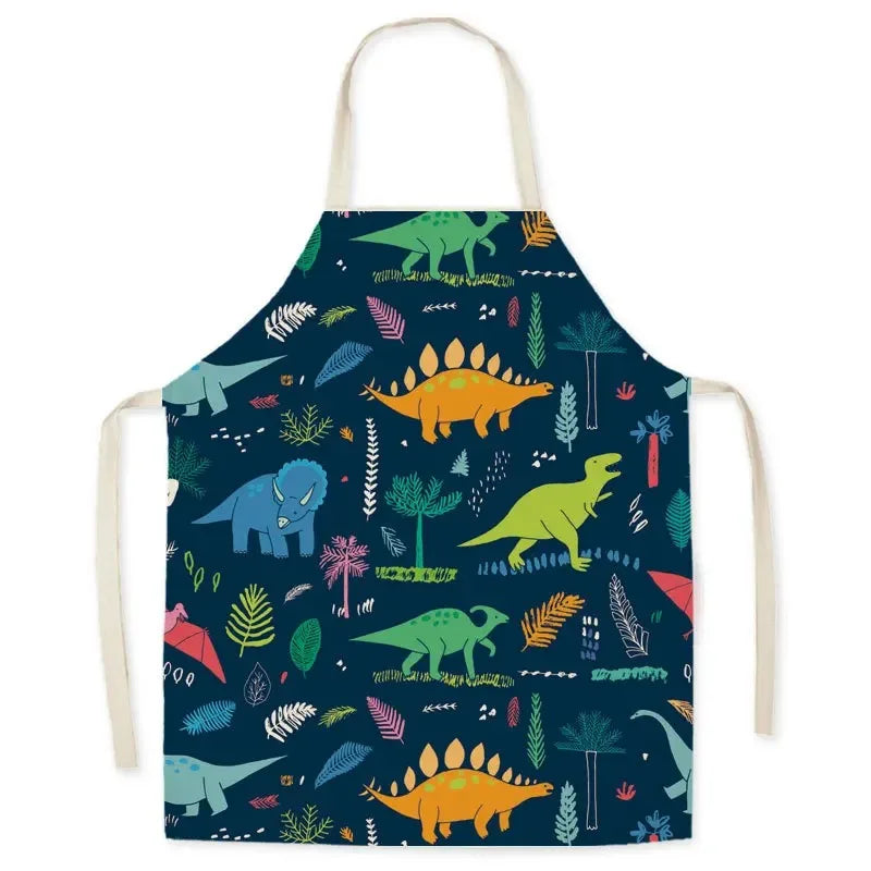 Casual Cartoon Linen Waist Apron for Sanitary Use