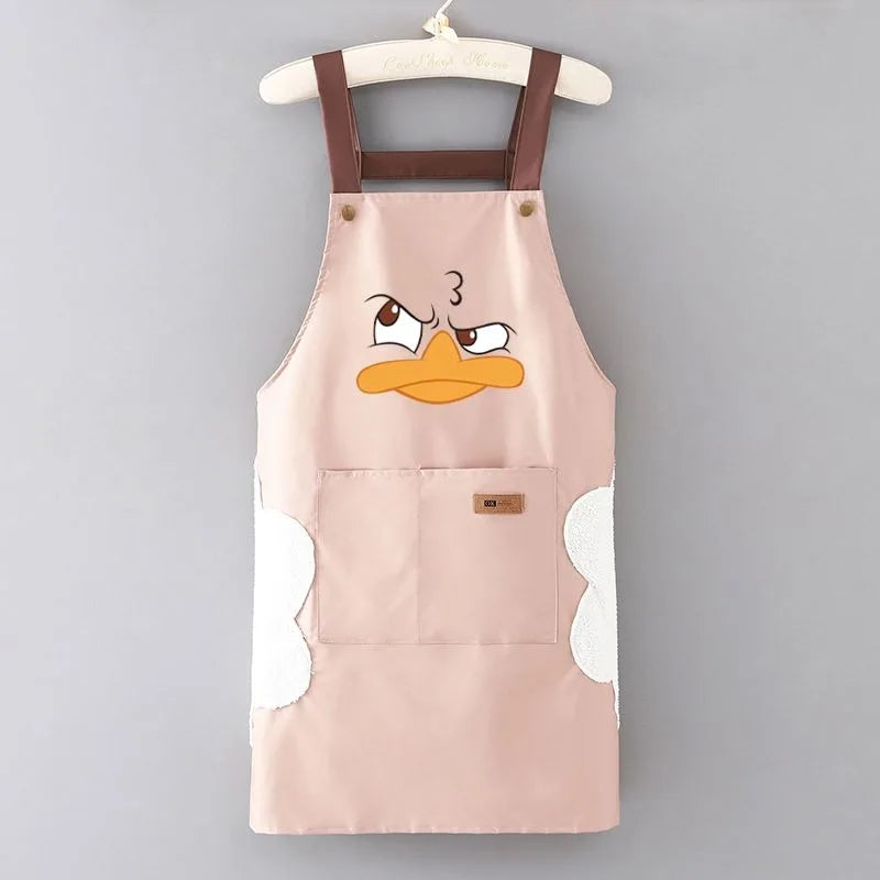 Durable Cartoon-Style Sleeveless PVC Apron with Knit Weaving