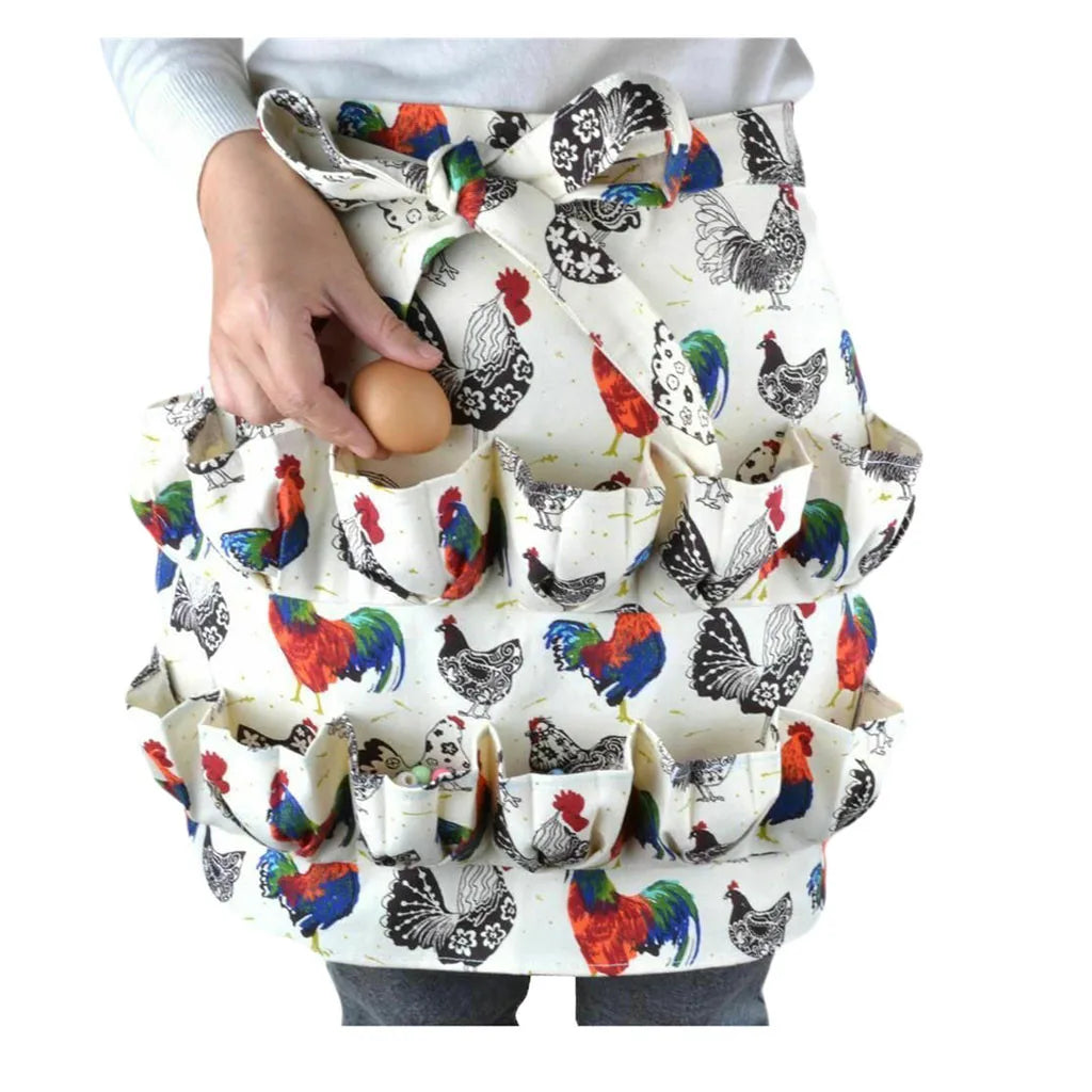 Egg Gathering Waist Apron – Canvas Apron with Pockets for Food, Drink & Daily Tasks
