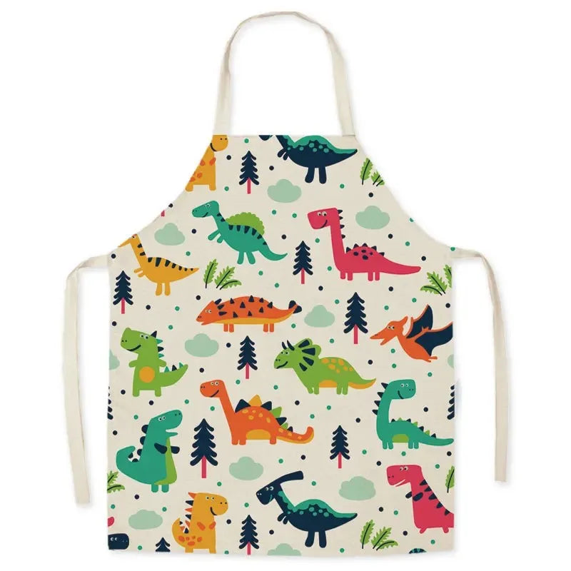 Casual Cartoon Linen Waist Apron for Sanitary Use