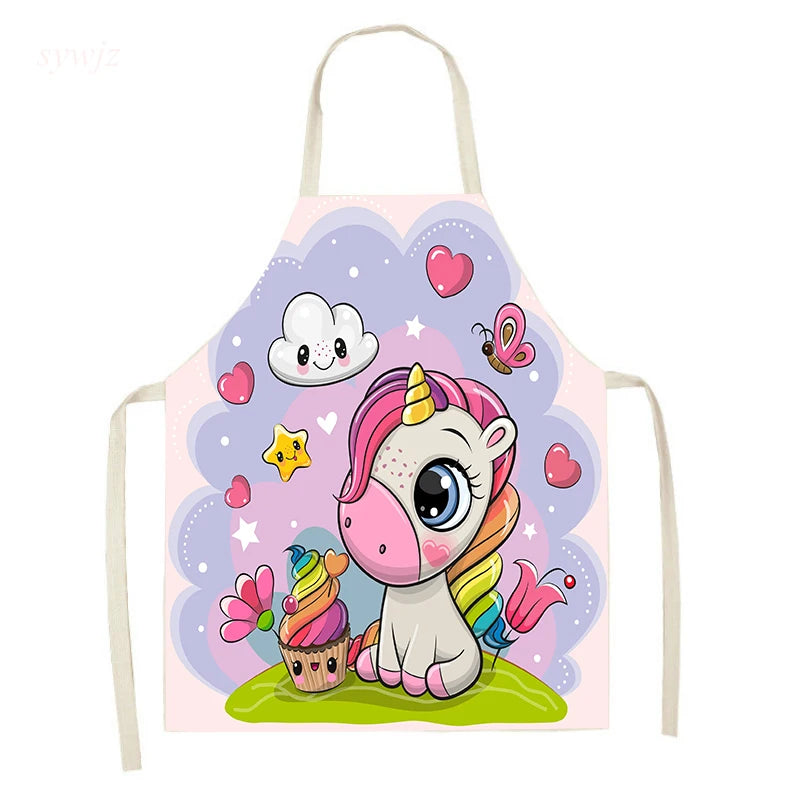 Unicorn Linen Bib Apron for Food and Drink