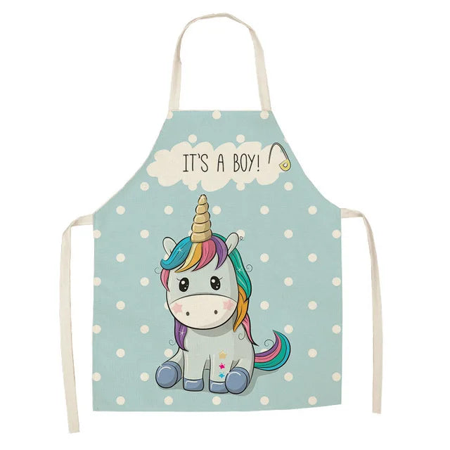 Unicorn Linen Bib Apron for Food and Drink