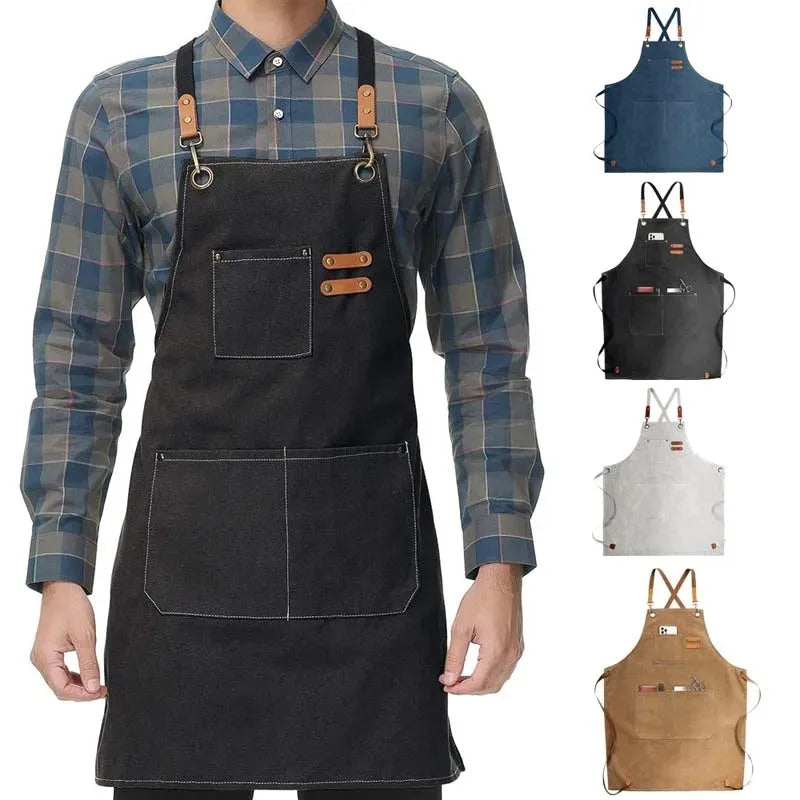 Heavy-Duty Canvas Apron – Breathable Bib Apron with Simple Modern Look