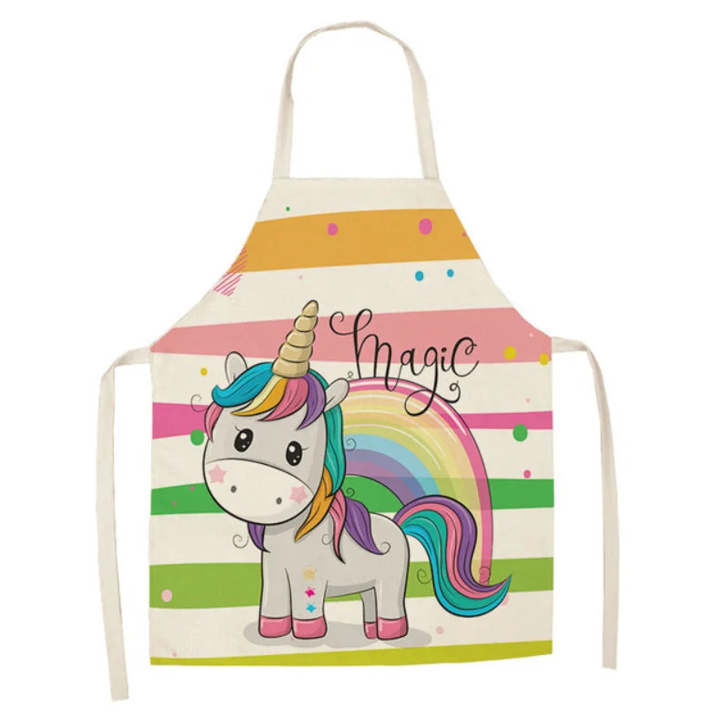 Unicorn Linen Bib Apron for Food and Drink