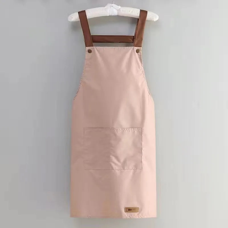 Multi-Material Knit Apron Combining Cotton, Non-Woven Fabric, PU, PVC, and Canvas