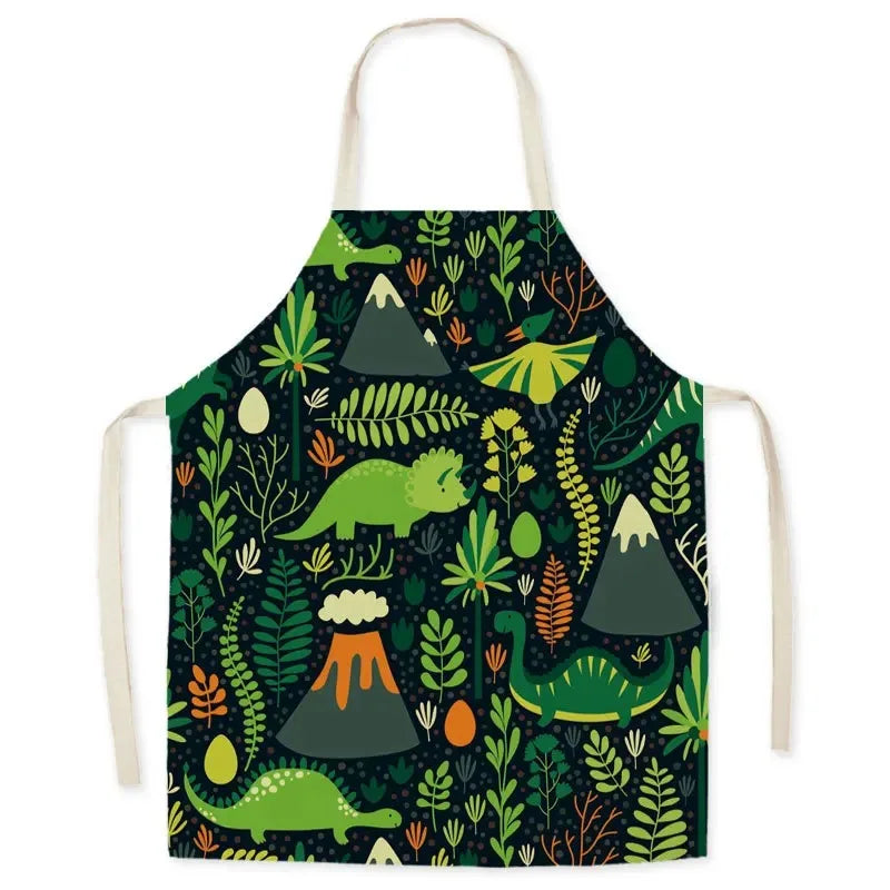 Casual Cartoon Linen Waist Apron for Sanitary Use