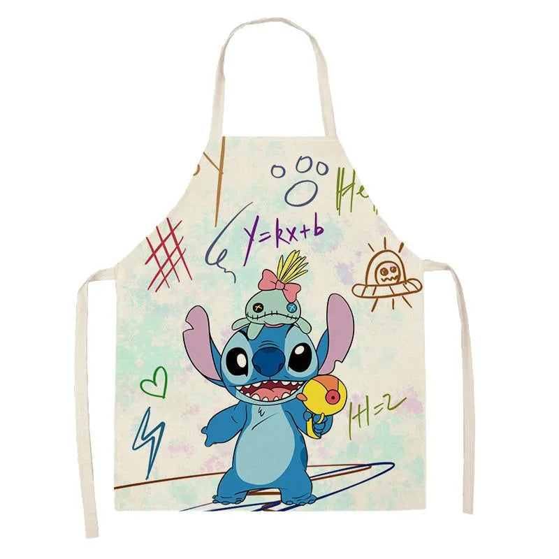 Durable Linen Waist Apron with Playful Cartoon Design