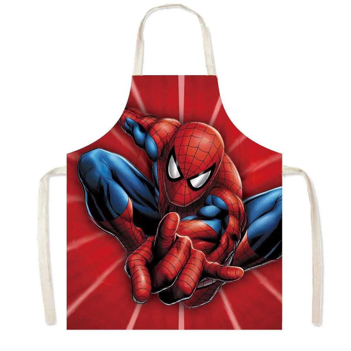 Spiderman Cartoon Linen Waist Apron for Cleaning Tasks