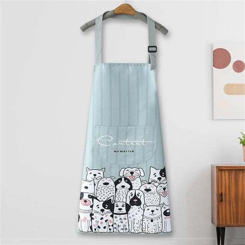 Cartoon Printed PVC and Non-Woven Fabric Waist Apron for Cleaning