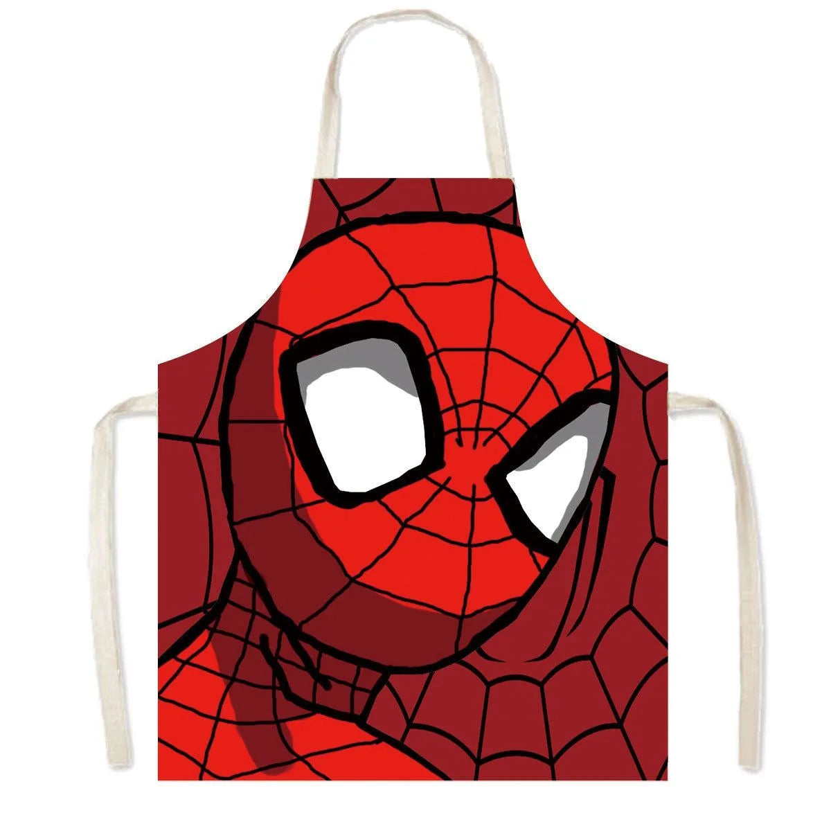 Spiderman Cartoon Linen Waist Apron for Cleaning Tasks