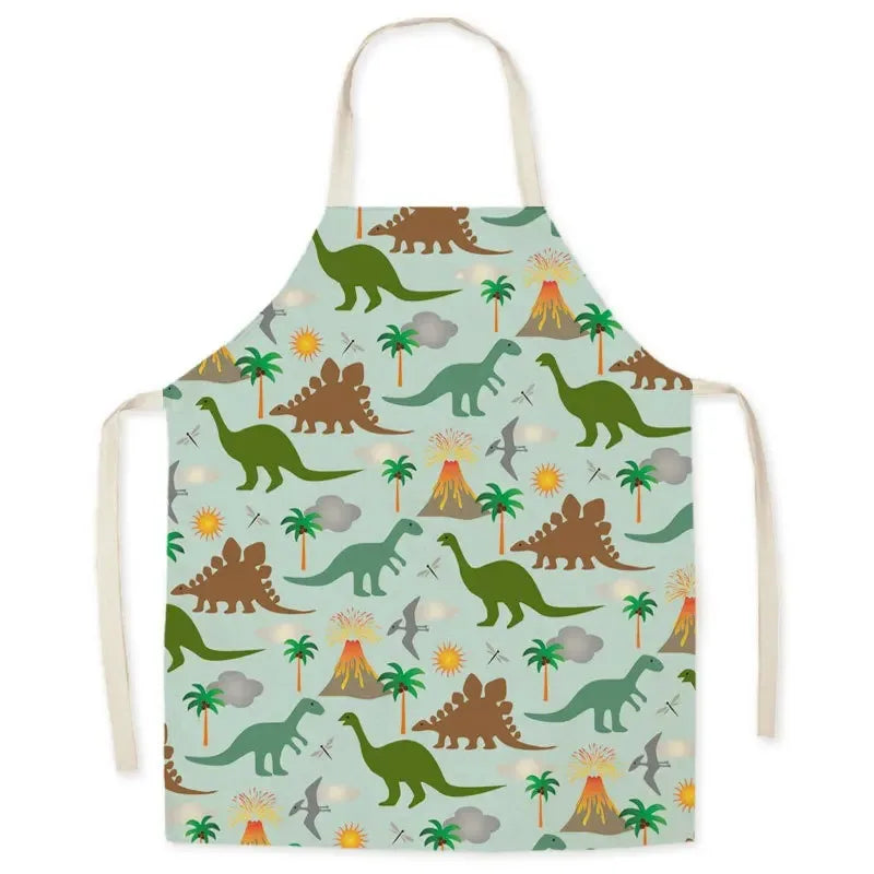 Casual Cartoon Linen Waist Apron for Sanitary Use