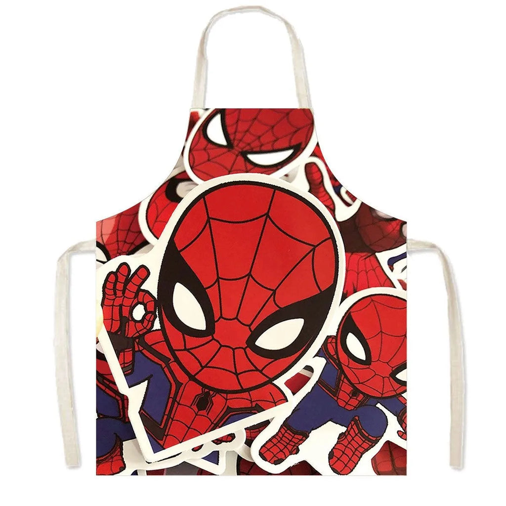 Spiderman Cartoon Linen Waist Apron for Cleaning Tasks