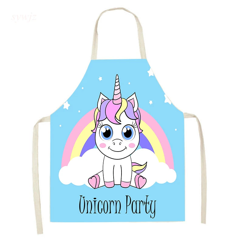 Unicorn Linen Bib Apron for Food and Drink