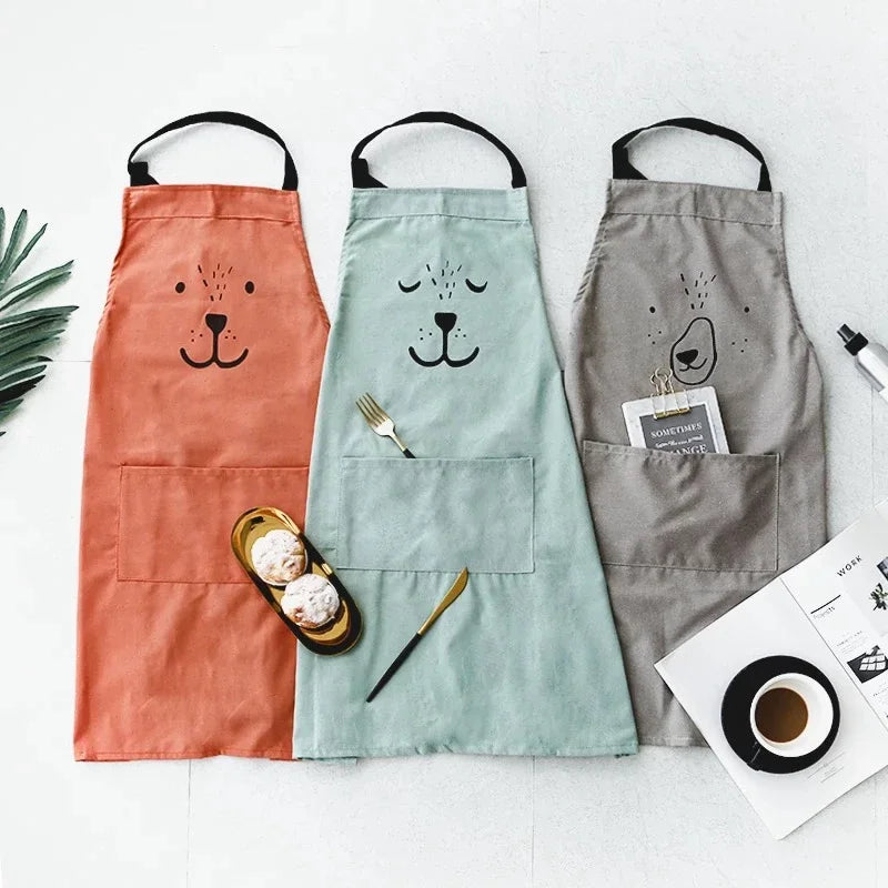 Cute Cartoon Cotton Sleeveless Apron for Children’s Cleaning and Art Activities