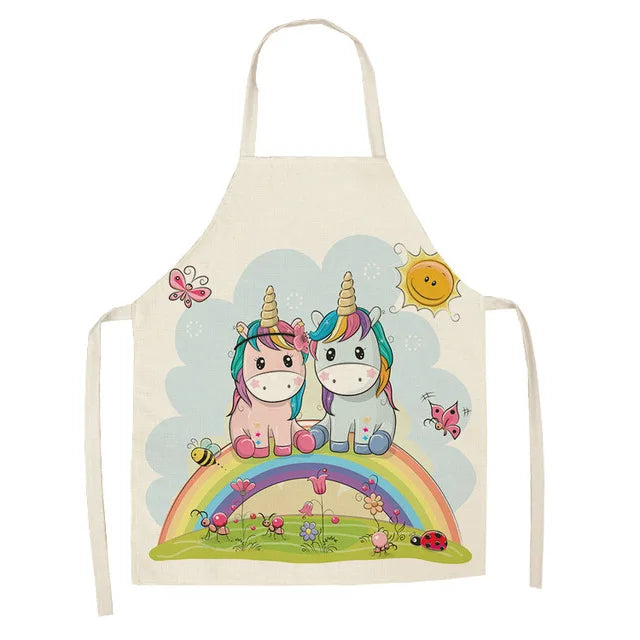 Unicorn Linen Bib Apron for Food and Drink