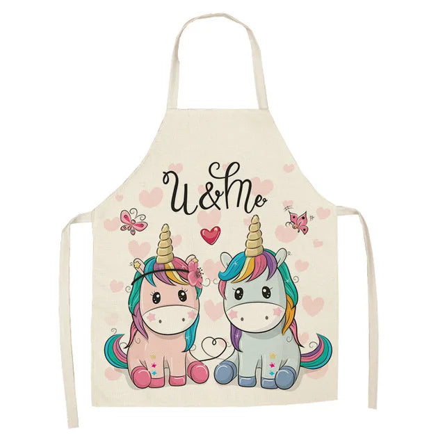 Unicorn Linen Bib Apron for Food and Drink