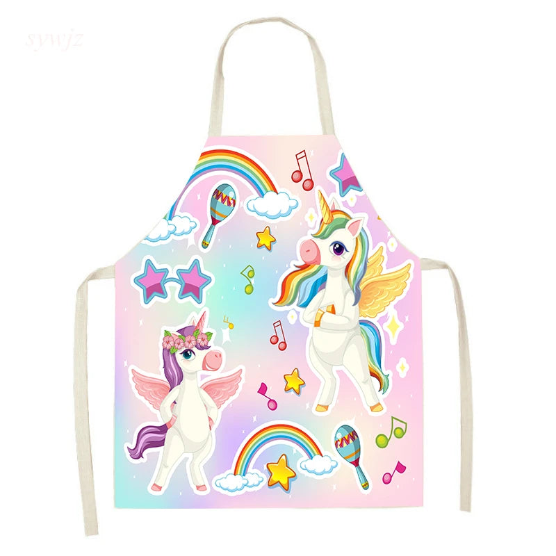 Unicorn Linen Bib Apron for Food and Drink