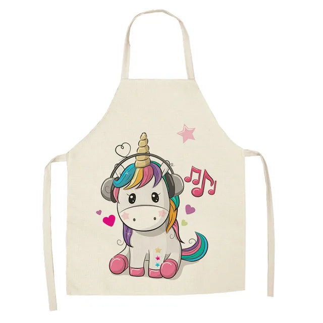 Unicorn Linen Bib Apron for Food and Drink