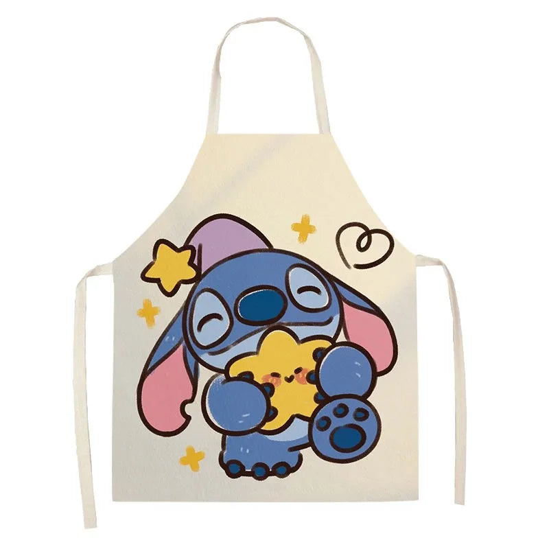 Durable Linen Waist Apron with Playful Cartoon Design
