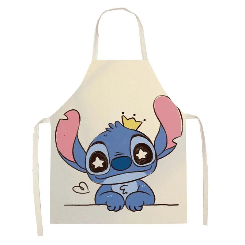 Durable Linen Waist Apron with Playful Cartoon Design