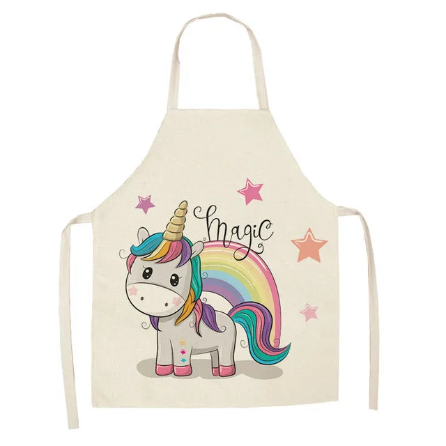 Unicorn Linen Bib Apron for Food and Drink