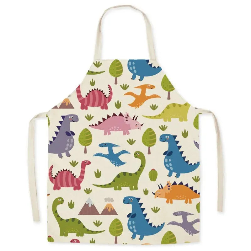 Casual Cartoon Linen Waist Apron for Sanitary Use